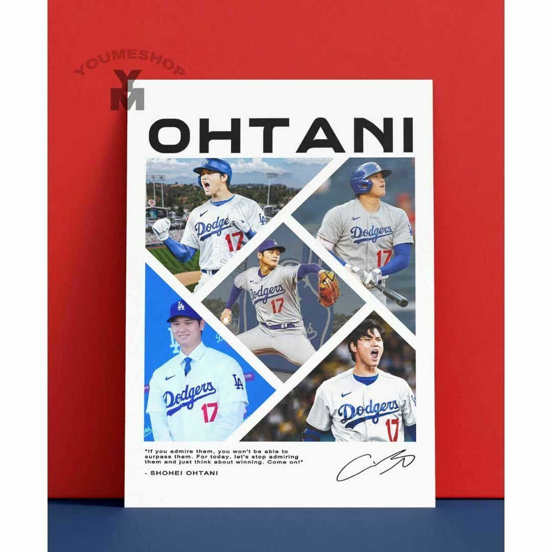 ヒータロードジャース大谷翔平 A3サイズポスターフレーム付き②セット