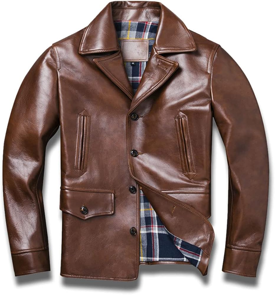 Amazon | [N++A] 本革 メンズ ホースハイド 30's ワークコート レザー