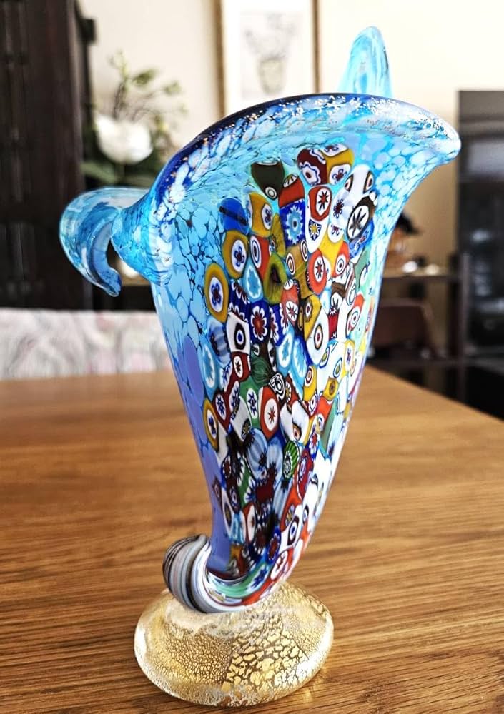murano ヴィンテージ ベネチアングラス 作家物 ムラーノ 花瓶