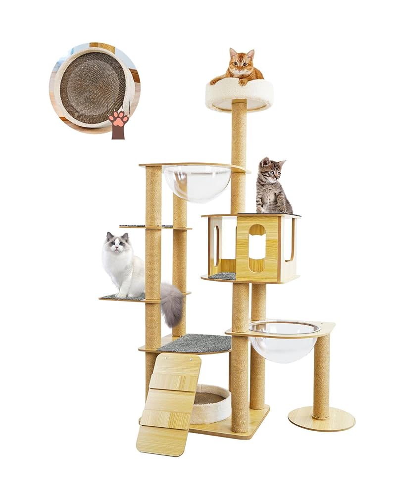 アウトレット3 キャットタワー 木製 宇宙船 展望台 多頭飼い 大型
