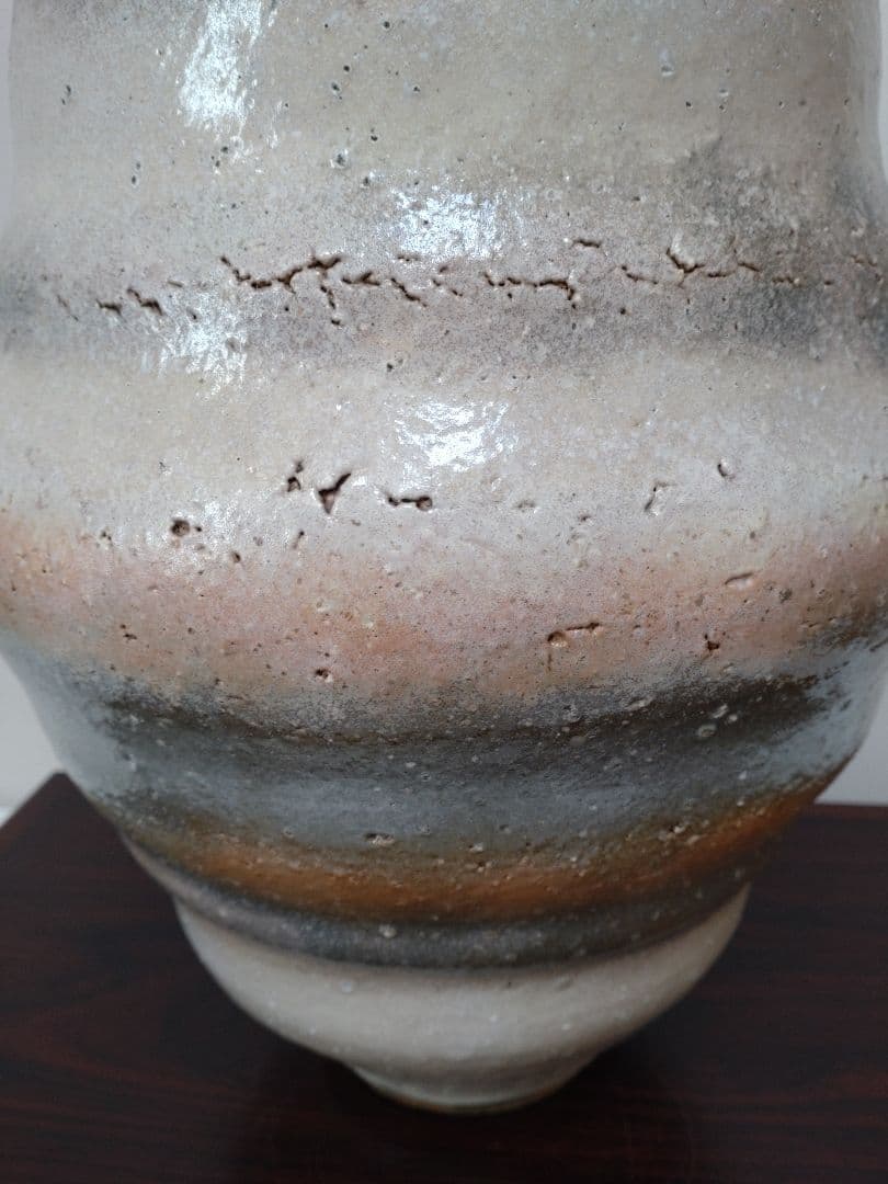 清水卯一 人間国宝 三色壷 高さ約34cm！特大花瓶 師:石黒宗麿