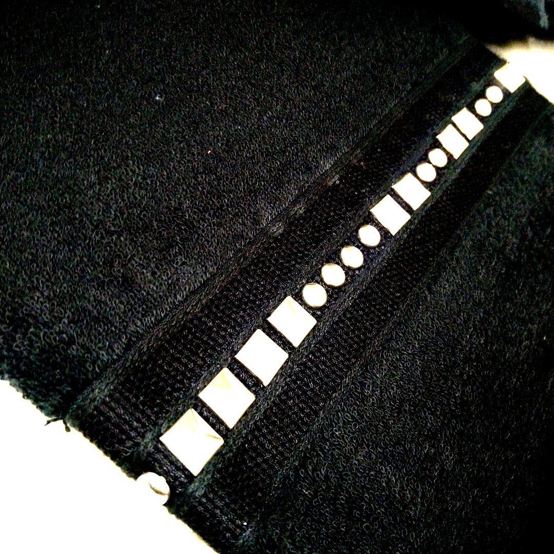 新品 DIESEL 2枚セットスタッズ付き黒バスタオル ハンドタオル大