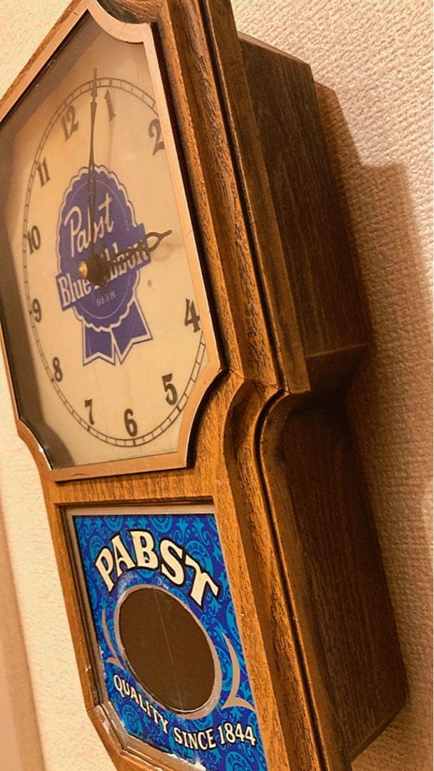福*店様 Pabst Blue Ribbon 1970's壁掛け振り子時計　ライ