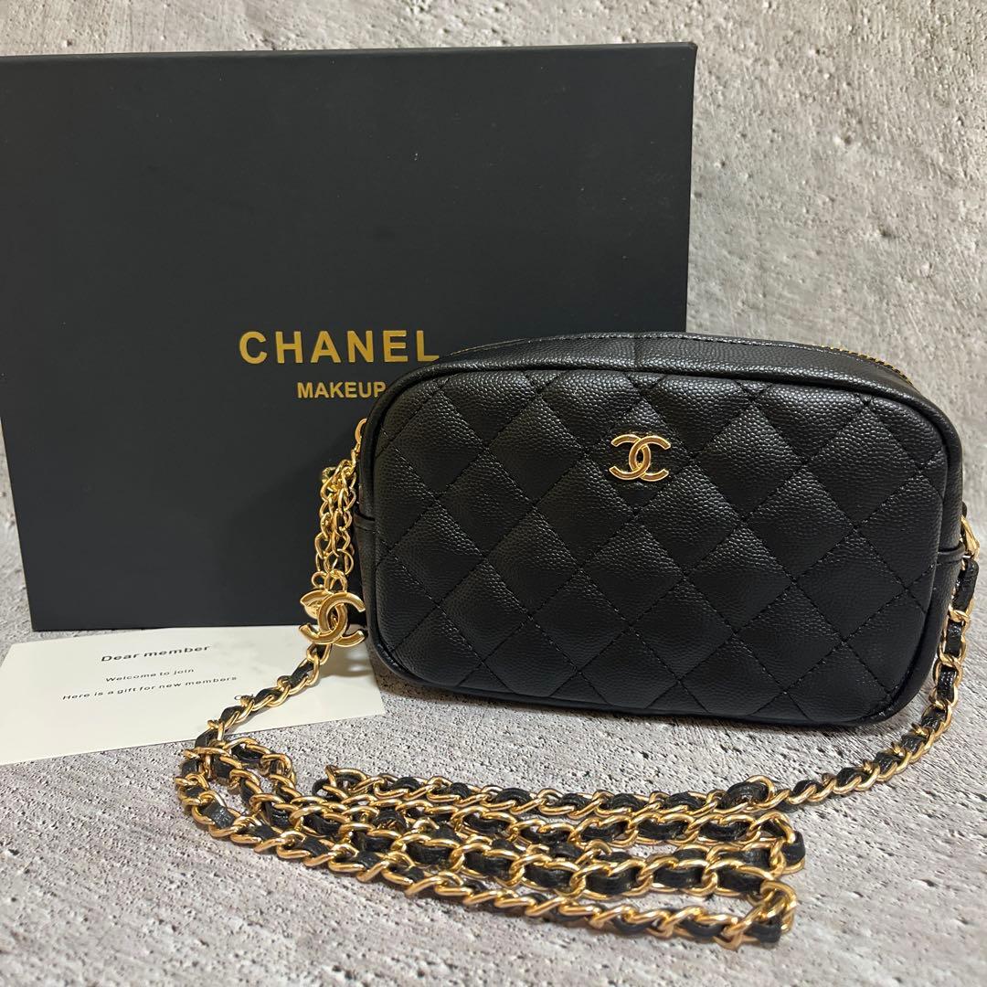 【新品未使用】CHANEL ブラック レザー ショルダーバッグ