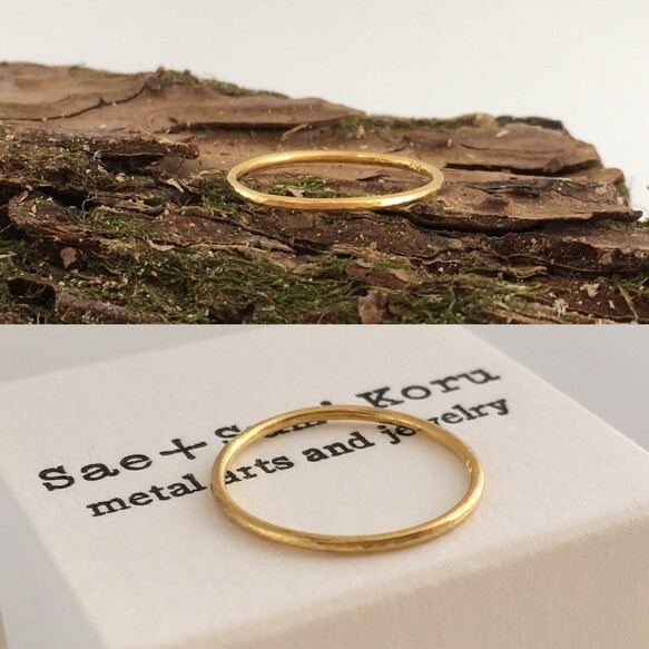 K24 Pure Gold Ring◇純金の指輪/リング3（1mm幅） - Sae+Sumi Koru
